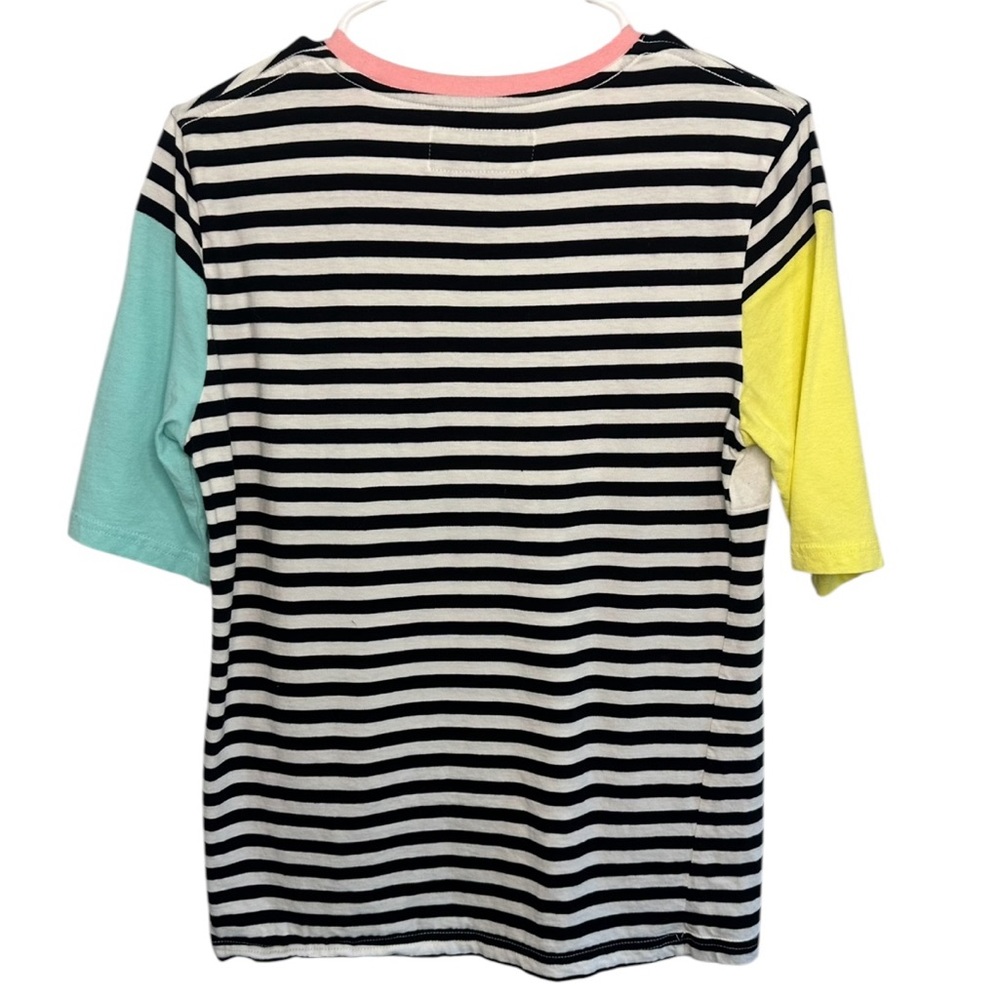 Dutch Bros MEDIUM Striped Pink + Blue + Yellow Classic Tee VINTAGE DB 1992 - Picture 2 of 4